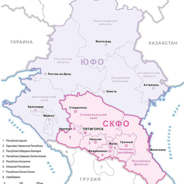 Карта юга россии с городами подробная в хорошем качестве