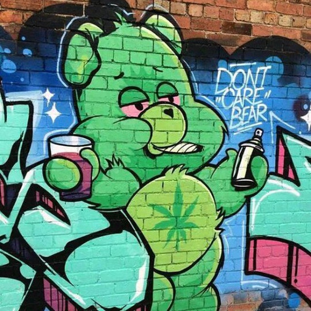 граффити с коноплей