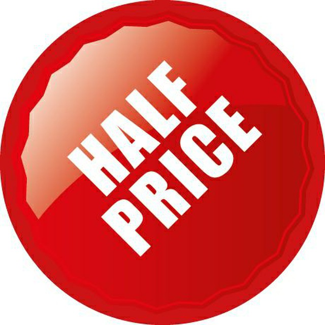 Half Price. Round price